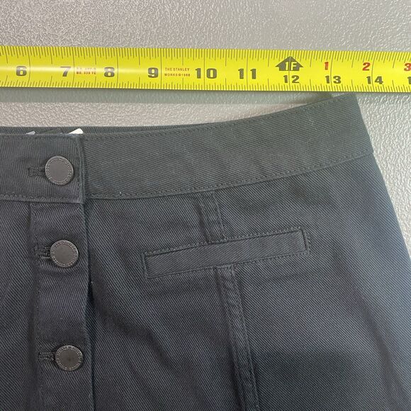 NWT H&M DIVIDED Denim Mini Skirt Button Front A Line Cotton Short Womens 6 Black - Picture 7 of 8